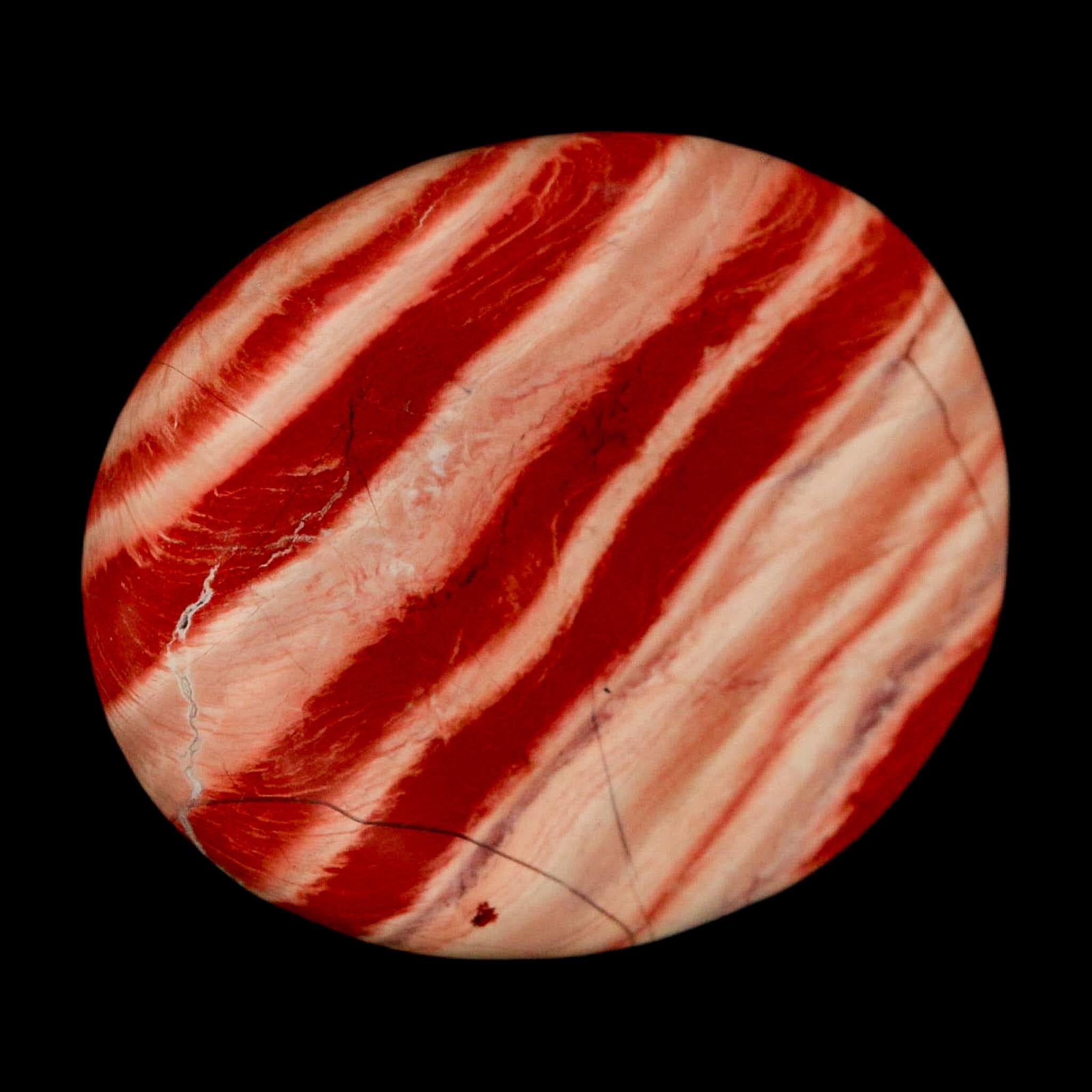 2" Polished Natural Brecciated Jasper Stone Worry Palm Stone Minas Gerais Brazil - Fossil Age Minerals