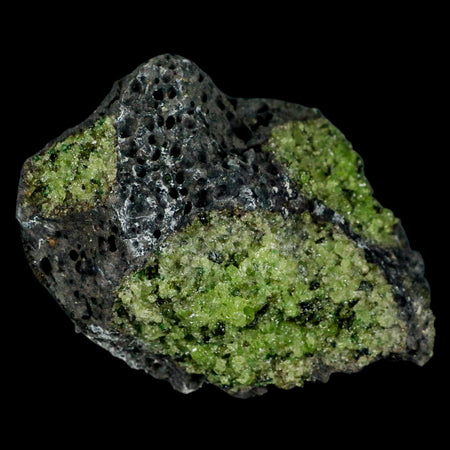 XL 4" Natural Emerald Peridot Crystal Minerals On Volcanic Rock Gila, Arizona