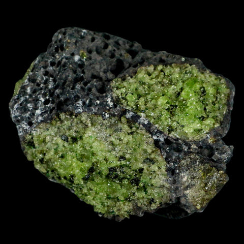 XL 4" Natural Emerald Peridot Crystal Minerals On Volcanic Rock Gila, Arizona - Fossil Age Minerals