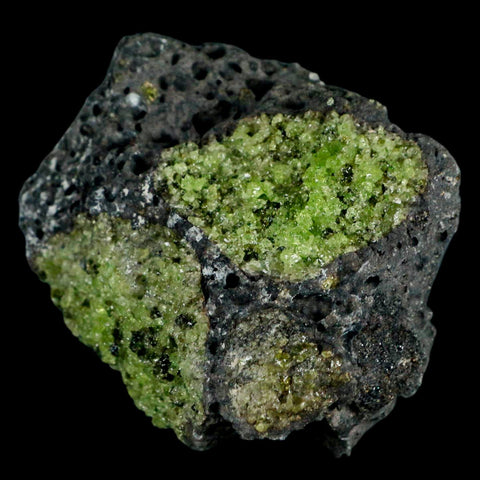 XL 4" Natural Emerald Peridot Crystal Minerals On Volcanic Rock Gila, Arizona - Fossil Age Minerals