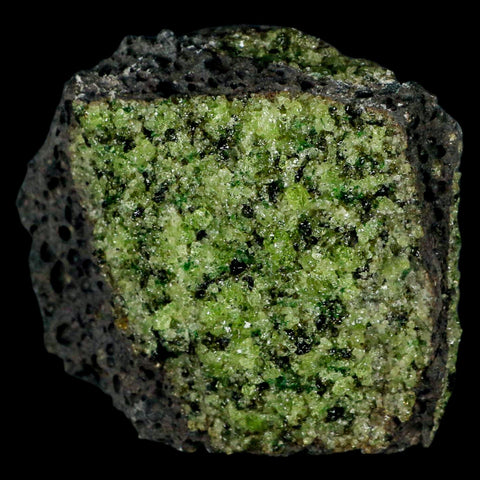 XL 3.5" Natural Emerald Peridot Crystal Minerals On Volcanic Rock Gila, Arizona - Fossil Age Minerals