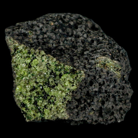 XL 3.5" Natural Emerald Peridot Crystal Minerals On Volcanic Rock Gila, Arizona - Fossil Age Minerals
