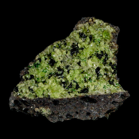 2.7" Emerald Peridot Crystals, Chrome Diopside And Spinel On Volcanic Rock Gila, AZ - Fossil Age Minerals