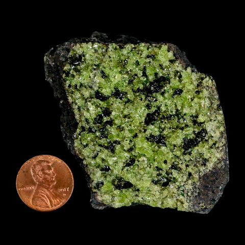 2.3" Emerald Peridot Crystals, Chrome Diopside And Spinel On Volcanic Rock Gila, AZ - Fossil Age Minerals