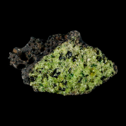 3.2" Emerald Peridot Crystals, Chrome Diopside And Spinel On Volcanic Rock Gila, AZ - Fossil Age Minerals