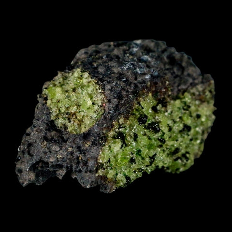 3" Emerald Peridot Crystals, Chrome Diopside And Spinel On Volcanic Rock Gila, AZ - Fossil Age Minerals