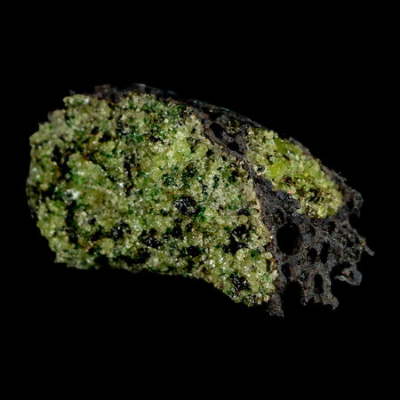 3" Emerald Peridot Crystals, Chrome Diopside And Spinel On Volcanic Rock Gila, AZ