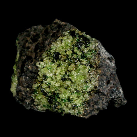 2.5" Emerald Peridot Crystals, Chrome Diopside And Spinel On Volcanic Rock Gila, AZ - Fossil Age Minerals