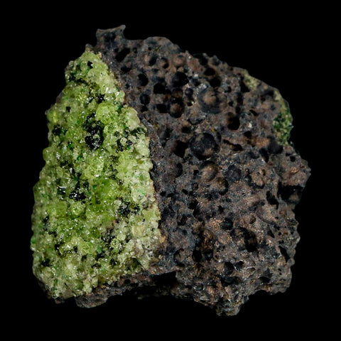 2.4" Emerald Peridot Crystals, Chrome Diopside And Spinel On Volcanic Rock Gila, AZ - Fossil Age Minerals