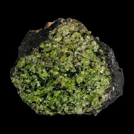2.6" Emerald Peridot Crystals, Chrome Diopside And Spinel On Volcanic Rock Gila, AZ