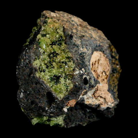 2.6" Emerald Peridot Crystals, Chrome Diopside And Spinel On Volcanic Rock Gila, AZ - Fossil Age Minerals