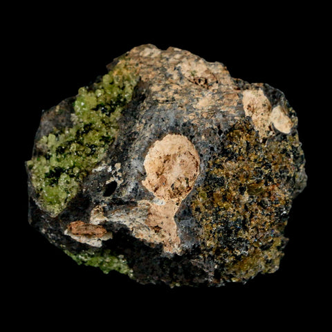 2.6" Emerald Peridot Crystals, Chrome Diopside And Spinel On Volcanic Rock Gila, AZ - Fossil Age Minerals