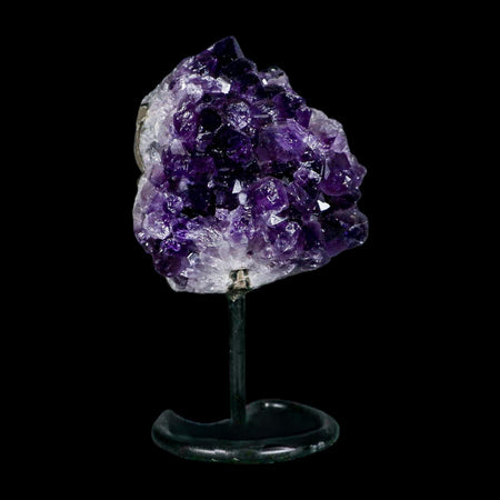 3.1" Amethyst Crystal Cluster Mineral Specimen Brazil Custom Medal Stand