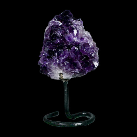 3.1" Amethyst Crystal Cluster Mineral Specimen Brazil Custom Medal Stand