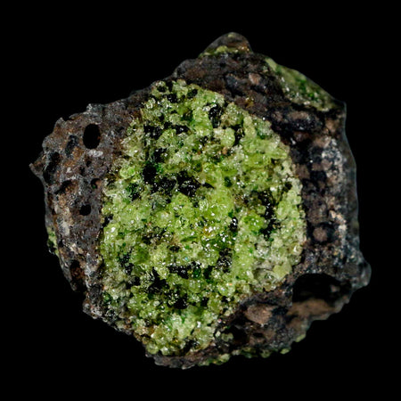 2.9" Emerald Peridot Crystals, Chrome Diopside And Spinel On Volcanic Rock Gila, AZ