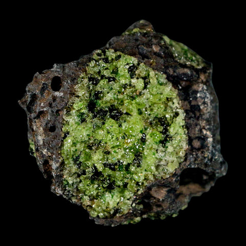 2.9" Emerald Peridot Crystals, Chrome Diopside And Spinel On Volcanic Rock Gila, AZ - Fossil Age Minerals