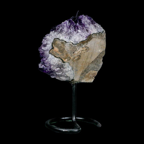 3.1" Amethyst Crystal Cluster Mineral Specimen Brazil Custom Medal Stand