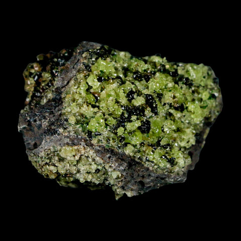 2.2" Emerald Peridot Crystals, Chrome Diopside And Spinel On Volcanic Rock Gila, AZ - Fossil Age Minerals