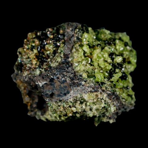 2.2" Emerald Peridot Crystals, Chrome Diopside And Spinel On Volcanic Rock Gila, AZ - Fossil Age Minerals