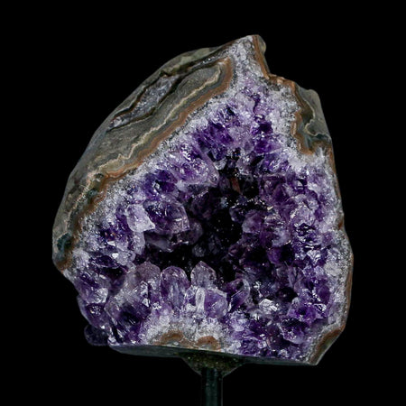 3.1" Amethyst Crystal Cluster Mineral Specimen Brazil Custom Medal Stand
