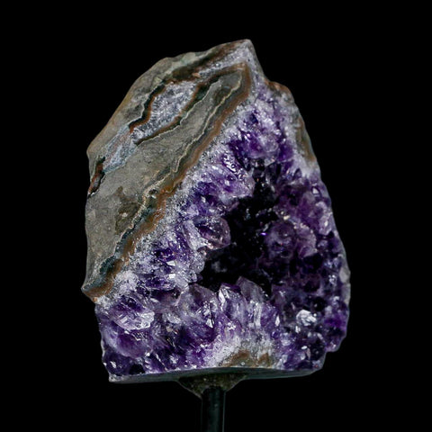 3.1" Amethyst Crystal Cluster Mineral Specimen Brazil Custom Medal Stand
