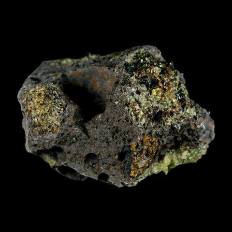 2.2" Emerald Peridot Crystals, Chrome Diopside And Spinel On Volcanic Rock Gila, AZ - Fossil Age Minerals