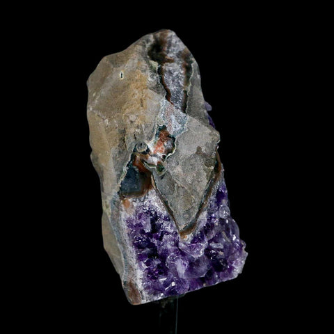 3.1" Amethyst Crystal Cluster Mineral Specimen Brazil Custom Medal Stand