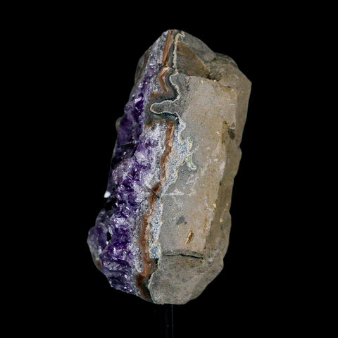 3.1" Amethyst Crystal Cluster Mineral Specimen Brazil Custom Medal Stand