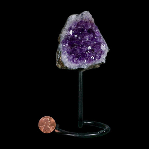 2.6" Amethyst Crystal Cluster Mineral Specimen Brazil Custom Medal Stand