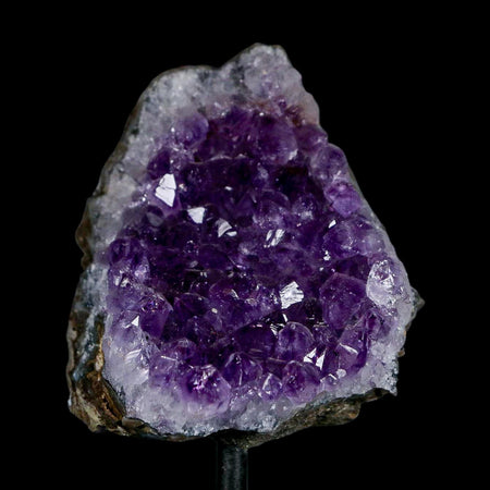 2.6" Amethyst Crystal Cluster Mineral Specimen Brazil Custom Medal Stand