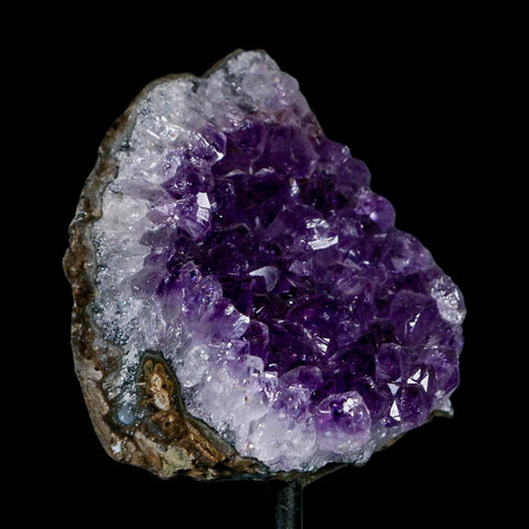 2.6" Amethyst Crystal Cluster Mineral Specimen Brazil Custom Medal Stand