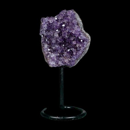 3.1" Amethyst Crystal Cluster Mineral Specimen Brazil Custom Medal Stand