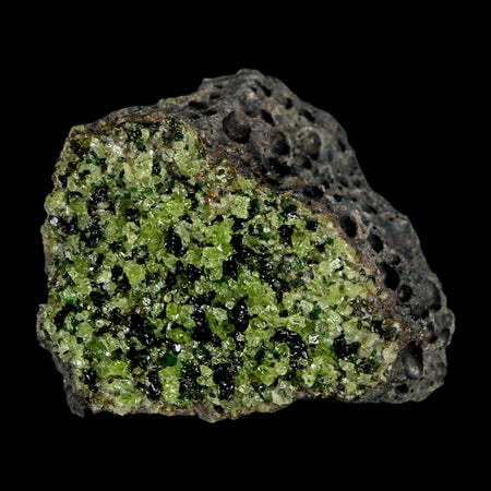 2.8" Emerald Peridot Crystals, Chrome Diopside And Spinel On Volcanic Rock Gila, AZ