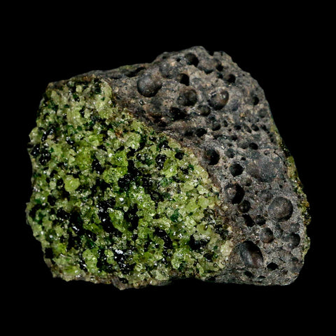 2.8" Emerald Peridot Crystals, Chrome Diopside And Spinel On Volcanic Rock Gila, AZ - Fossil Age Minerals