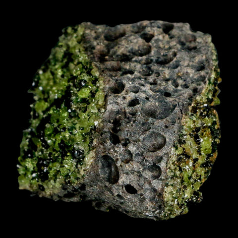 2.8" Emerald Peridot Crystals, Chrome Diopside And Spinel On Volcanic Rock Gila, AZ - Fossil Age Minerals