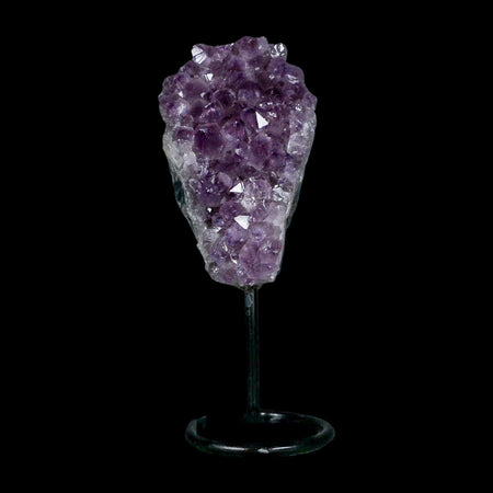 4.1" Amethyst Crystal Cluster Mineral Specimen Brazil Custom Medal Stand