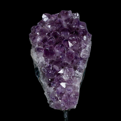 4.1" Amethyst Crystal Cluster Mineral Specimen Brazil Custom Medal Stand