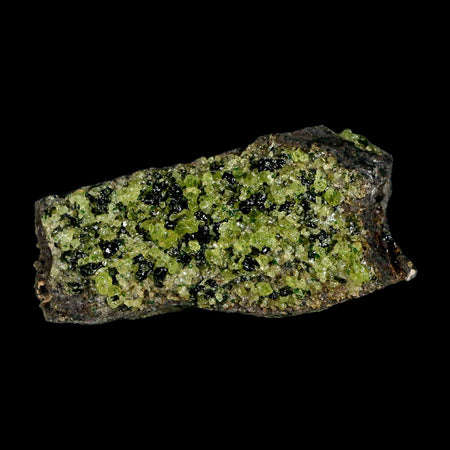 3.2" Emerald Peridot Crystals, Chrome Diopside And Spinel On Volcanic Rock Gila, AZ