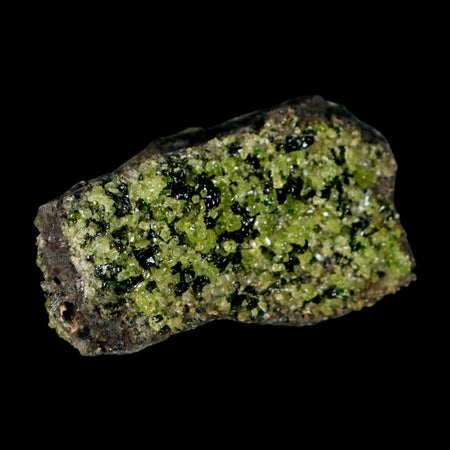 3.2" Emerald Peridot Crystals, Chrome Diopside And Spinel On Volcanic Rock Gila, AZ