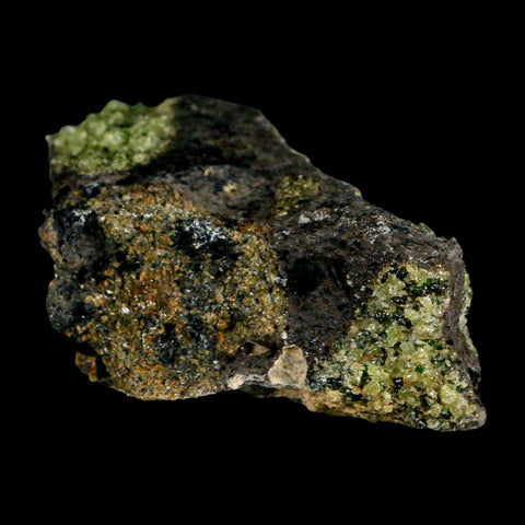 3.2" Emerald Peridot Crystals, Chrome Diopside And Spinel On Volcanic Rock Gila, AZ - Fossil Age Minerals