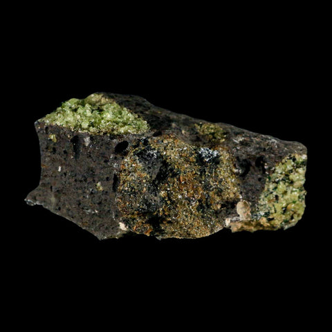 3.2" Emerald Peridot Crystals, Chrome Diopside And Spinel On Volcanic Rock Gila, AZ - Fossil Age Minerals