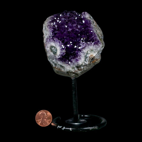 2.8" Amethyst Crystal Cluster Mineral Specimen Brazil Custom Medal Stand