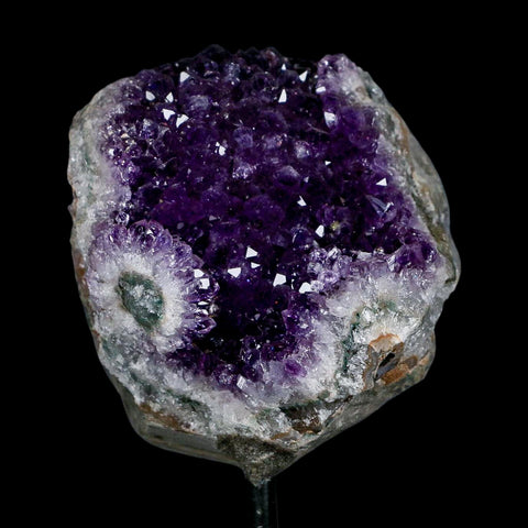 2.8" Amethyst Crystal Cluster Mineral Specimen Brazil Custom Medal Stand