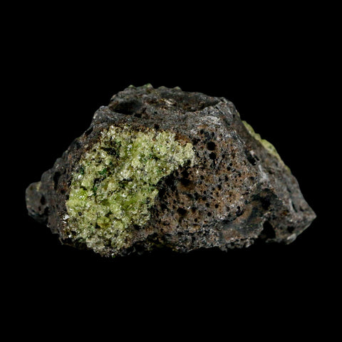 2.7" Emerald Peridot Crystals, Chrome Diopside And Spinel On Volcanic Rock Gila, AZ - Fossil Age Minerals