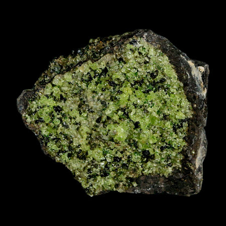 2.9" Emerald Peridot Crystals, Chrome Diopside And Spinel On Volcanic Rock Gila, AZ