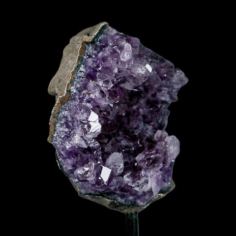 3.1" Amethyst Crystal Cluster Mineral Specimen Brazil Custom Medal Stand