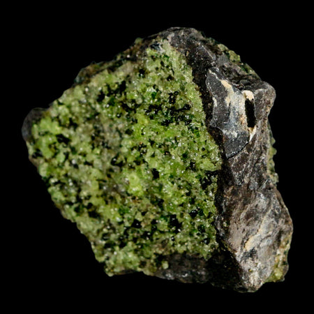 2.9" Emerald Peridot Crystals, Chrome Diopside And Spinel On Volcanic Rock Gila, AZ