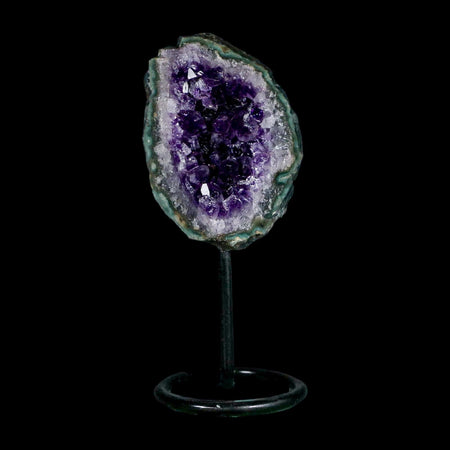 3.4" Amethyst Crystal Cluster Mineral Specimen Brazil Custom Medal Stand