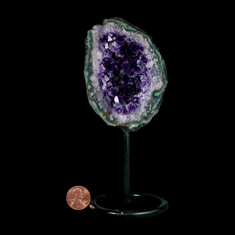 3.4" Amethyst Crystal Cluster Mineral Specimen Brazil Custom Medal Stand