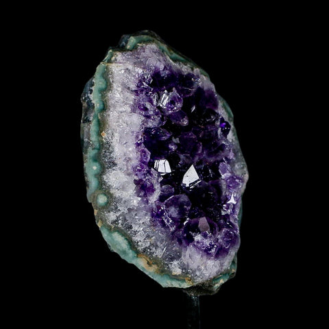 3.4" Amethyst Crystal Cluster Mineral Specimen Brazil Custom Medal Stand
